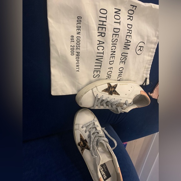 Authentic Golden Goose with leopard print star and silver laces - Picture 3 of 9